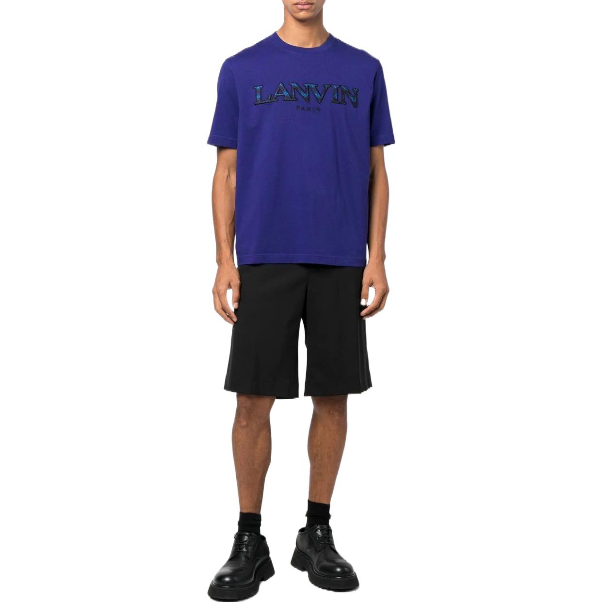 Lookbook Lanvin FW22 Kaos Crewneck Logo Bordir Biru RM-TS0005-J207-H22214