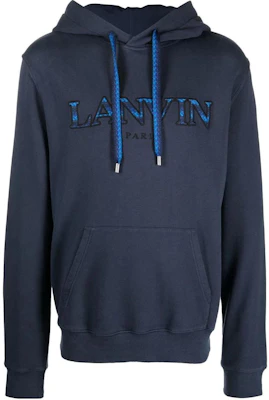 Lanvin FW22 Embroidered Logo Drawstring Hoodie Men’s Ink Blue RMHO0010J209H22241 Buy Lanvin FW22 Embroidered Logo Drawstring Hoodie Men’s Ink Blue RMHO0010J209H22241