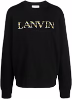Lanvin FW22 Embroidered Logo Pullover Sweatshirt Black RMSS0001J209H2210 Lanvin FW22 Embroidered Logo Pullover Sweatshirt Black RMSS0001J209H2210