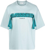 Lanvin FW22 Fringe Detail Crewneck Short Sleeve T-Shirt Light Green. RM-TS0009J1-98A2-217 Lanvin FW22 Fringe Detail Crewneck Short Sleeve T-Shirt Light Green. RM-TS0009J1-98A2-217