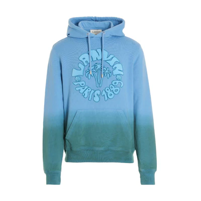 Lanvin FW22 Gradient Logo Cartoon Embroidered Hoodie Blue RM-HO0010-J014-280