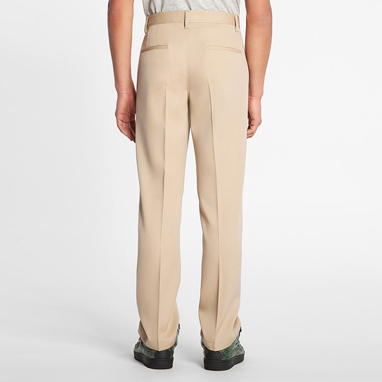 Shop Lanvin FW22 Pantalones Casuales Rectos de Tiro Alto Beige Claro. RM-TR0280-4885-A22