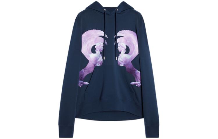 Lanvin FW22 Ink Blue Patterned Pullover Crewneck Sweatshirt for Men RM-HO0010-J210-H22