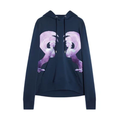 Lanvin FW22 Ink Blue Patterned Pullover Crewneck Sweatshirt for Men RM-HO0010-J210-H22