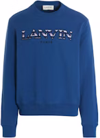Lanvin FW22 Logo Embroidered Crewneck Long Sleeve Sweatshirt Blue RM-SS0001J-209-232 Lanvin FW22 Logo Embroidered Crewneck Long Sleeve Sweatshirt Blue RM-SS0001J-209-232