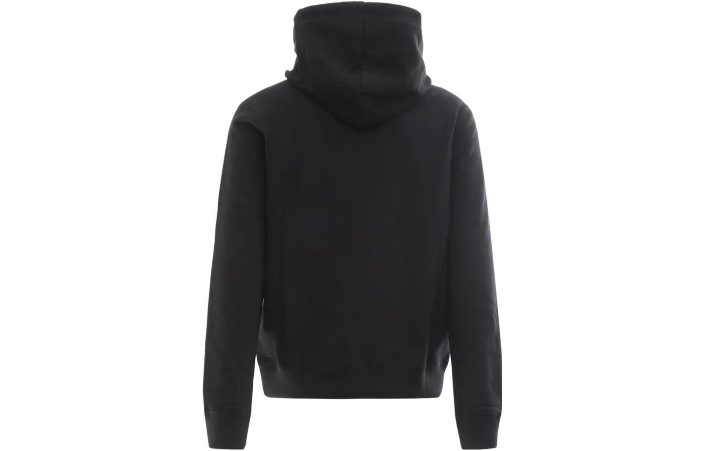 Lookbook Lanvin Hoodie Hitam FW22 Logo Bordir Drawstring RM-HO00-10J20-910