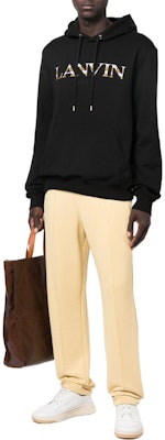 Lanvin Hoodie Hitam FW22 Logo Bordir Drawstring RM-HO00-10J20-910 Shop Lanvin Hoodie Hitam FW22 Logo Bordir Drawstring RM-HO00-10J20-910