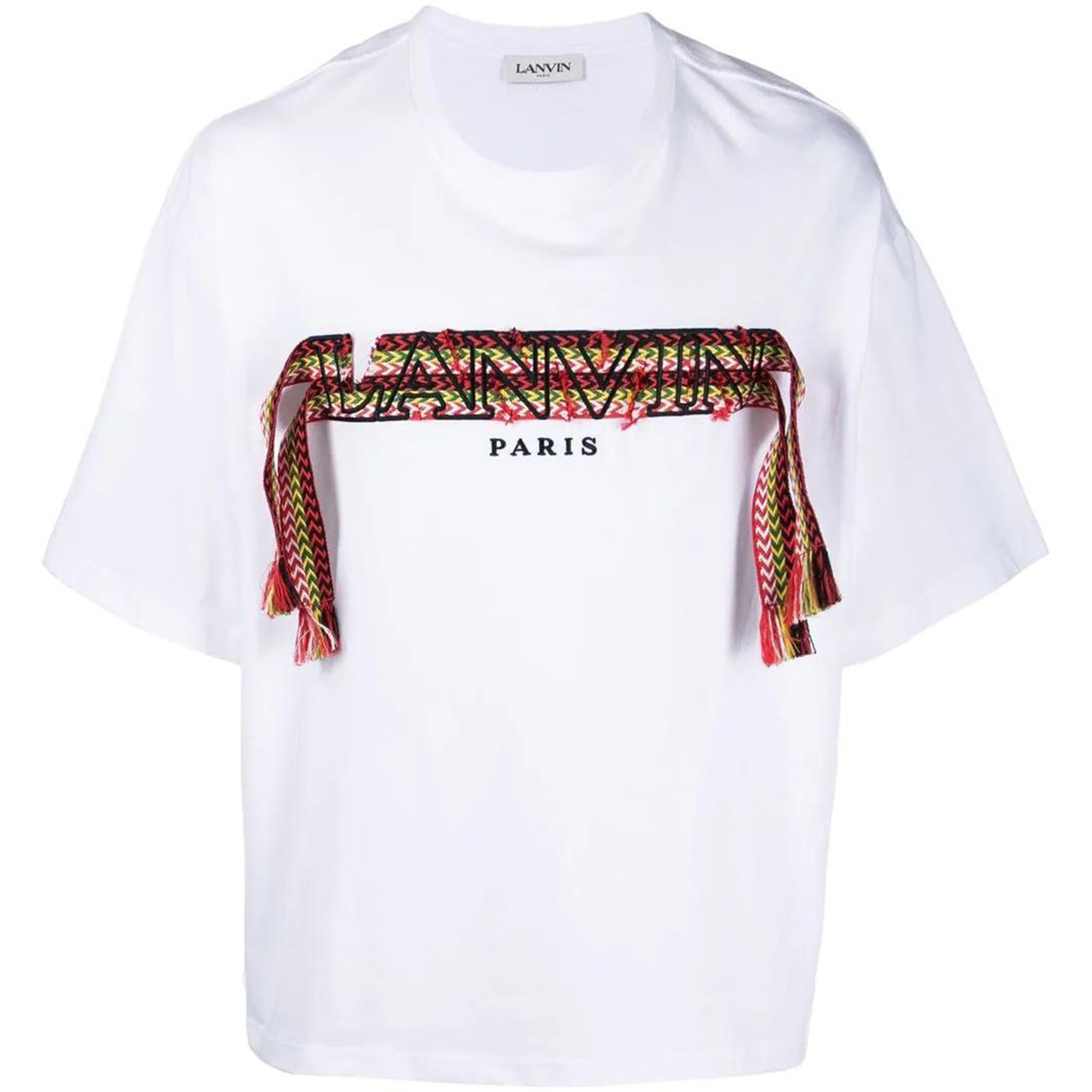 Lanvin FW22 Logo Embroidered Knit Accents Crewneck Tee RM-TS0009-J198-A22-01