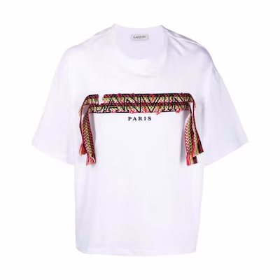 Lanvin FW22 Logo Embroidered Knit Accents Crewneck Tee RM-TS0009-J198-A22-01