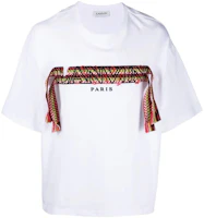 Order Lanvin FW22 刺繡Logo針織點綴圓領T恤 RM-TS0009-J198-A22-01