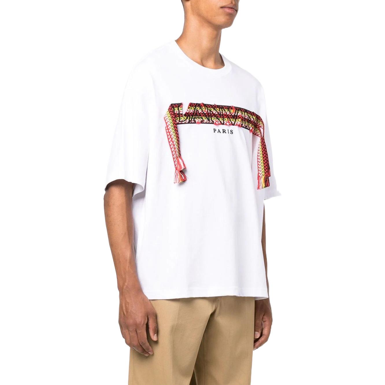 Purchase Lanvin FW22 Kaos Crewneck Logo Bordir Aksen Knit RM-TS0009-J198-A22-01