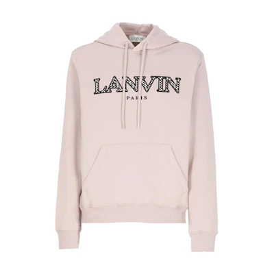 Lanvin FW22 Logo Embroidered Pink Hoodie for Men. RM-HO0010J2-09A2-251