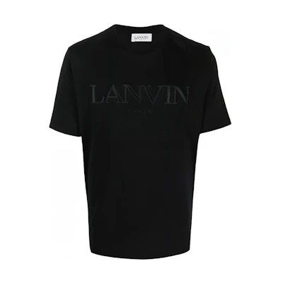 Lanvin FW22 Logo Embroidered Print Crewneck Short Sleeve T-Shirt Black RM-TS0005-J208-A2210