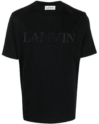 Lanvin FW22 Kaos Pendek Crewneck Hitam Dengan Bordir Logo. RM-TS0005-J208-A2210 Order Lanvin FW22 Kaos Pendek Crewneck Hitam Dengan Bordir Logo. RM-TS0005-J208-A2210