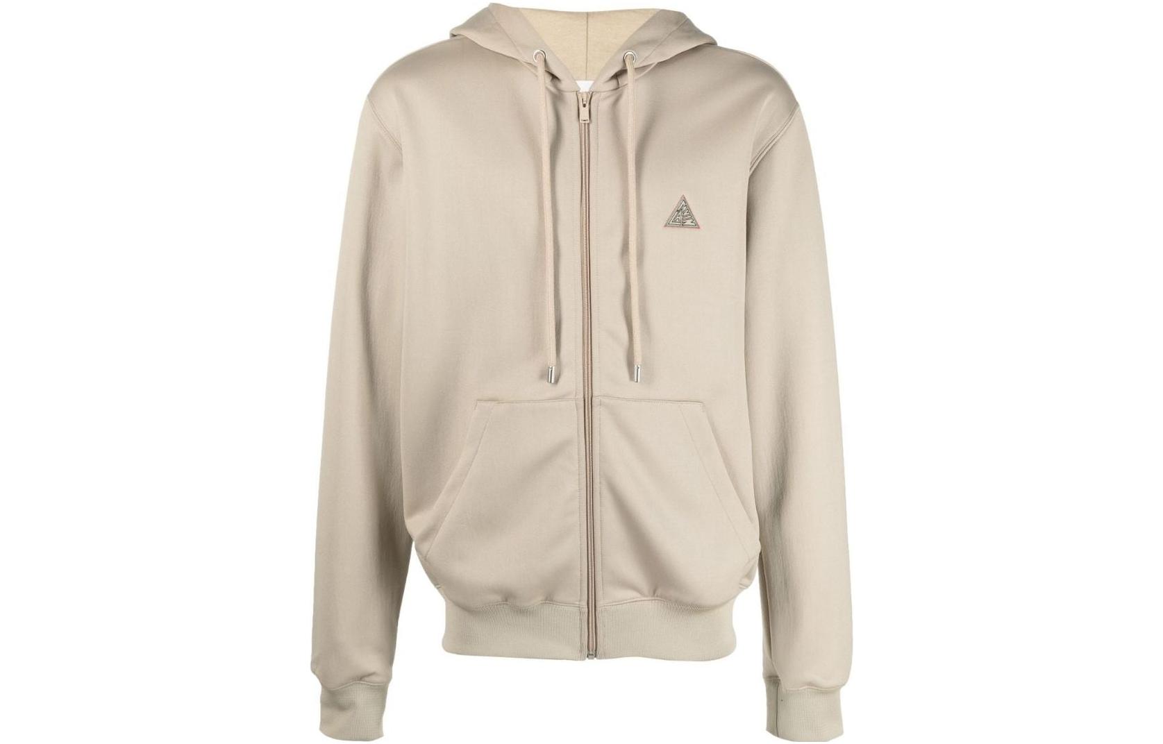 Lanvin FW22 Logo Embroidered Zip Hoodie Mens Off-White RMHO00065050A2205