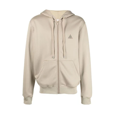Lanvin FW22 Logo Embroidered Zip Hoodie Mens Off-White RMHO00065050A2205