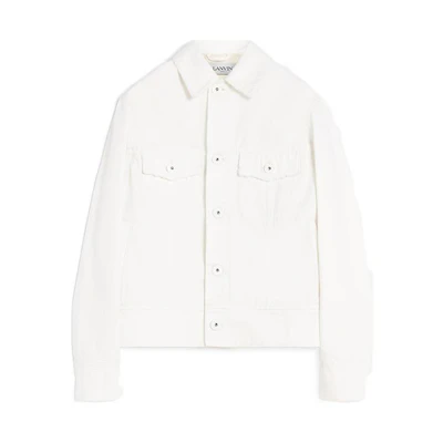 Lanvin FW22 Logo Print Jacket White Menswear RM-JA0235-D001-A22