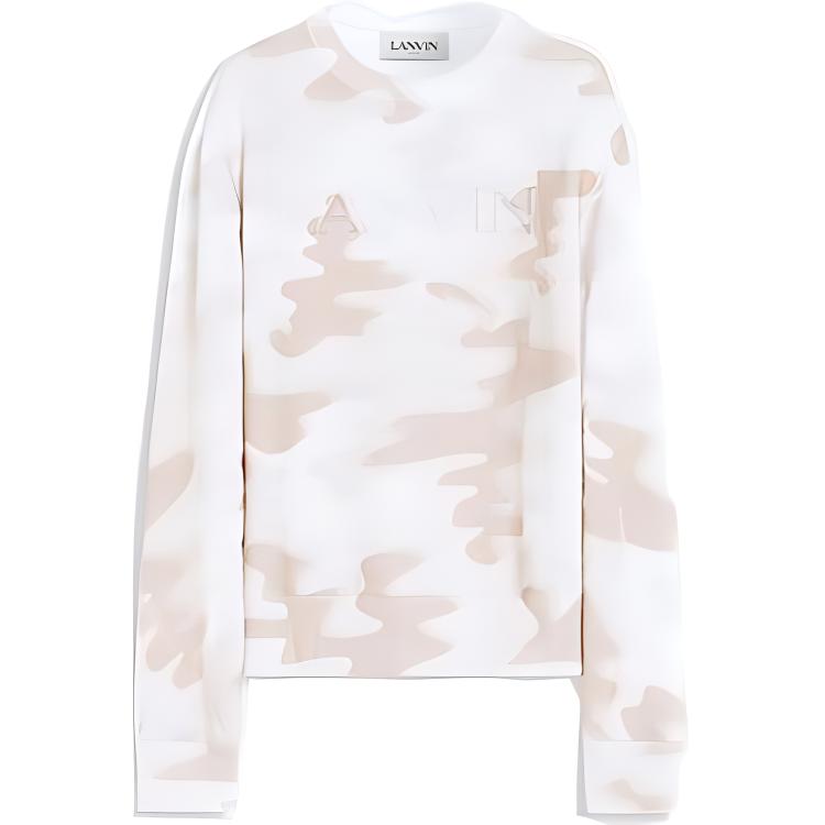 Lanvin FW22 Logo Print Long-Sleeve Sweatshirt Men’s Beige RM-SS0001-J018-A22