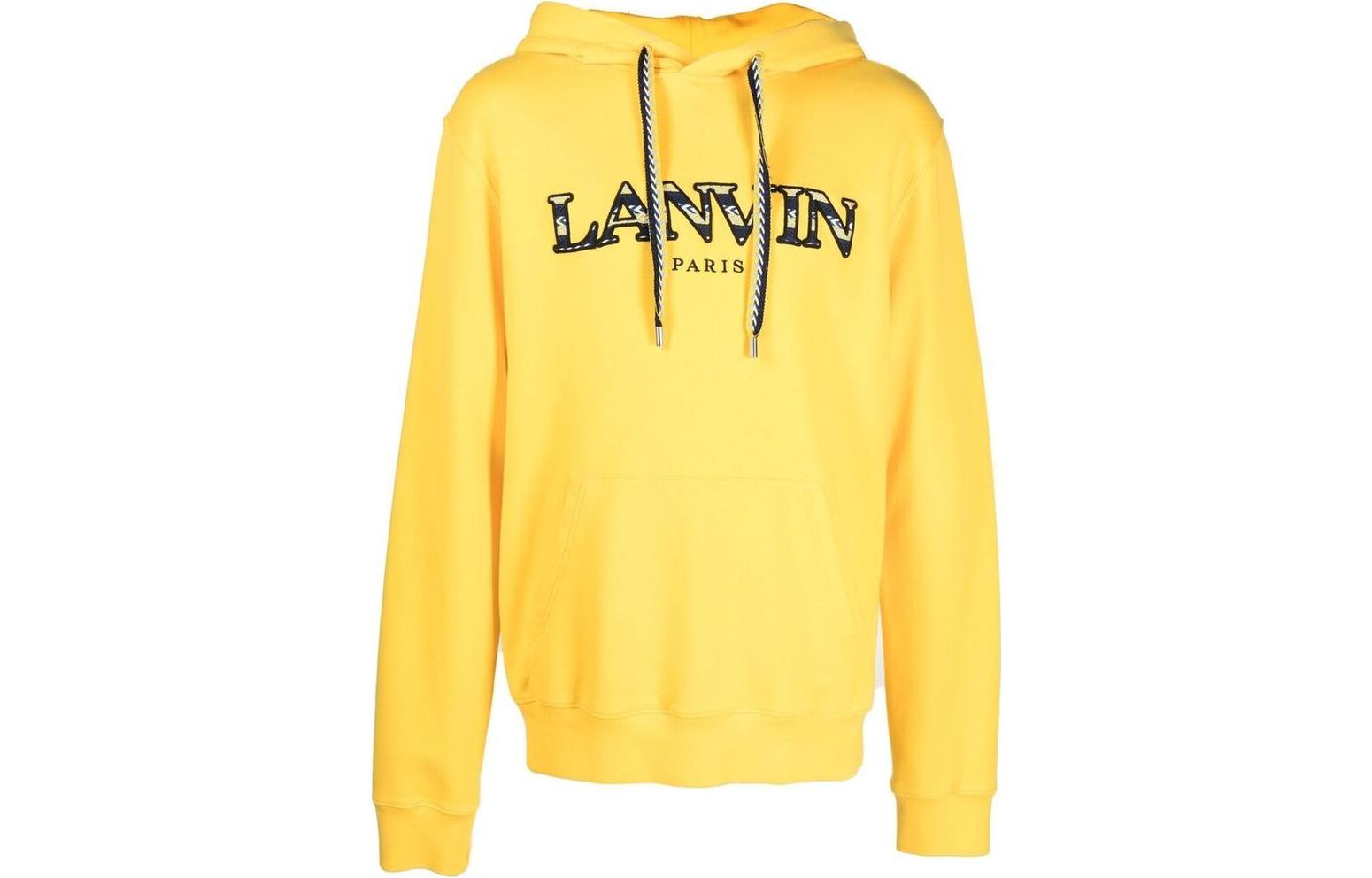 Lanvin FW22 Logo Print Pullover Hoodie Yellow () RMHO0010J209H22814
