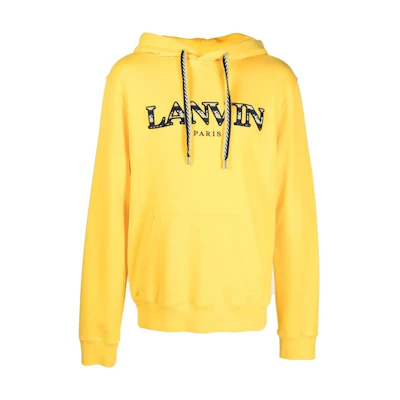 Lanvin FW22 Logo Print Pullover Hoodie Yellow () RMHO0010J209H22814
