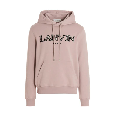 Lanvin FW22 Pink Logo Embroidered Pullover Hoodie Fall Edition RM-HO001-0J20-951