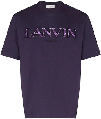 Lanvin FW22 Ungu Crewneck Bercetak Huruf T-Shirt Lengan Pendek. RM-TS0005-J260-E22 Buy Lanvin FW22 Ungu Crewneck Bercetak Huruf T-Shirt Lengan Pendek. RM-TS0005-J260-E22