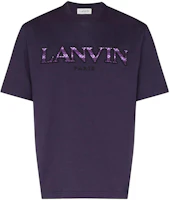 Order Lanvin FW22 紫色字母印花短袖T恤。 RM-TS0005-J260-E22