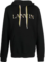 Lanvin FW22 Slim Fit Logo Embroidered Hoodie Black RMHO0010J209H2210 Lanvin FW22 Slim Fit Logo Embroidered Hoodie Black RMHO0010J209H2210