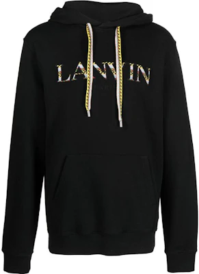 Lanvin FW22 Slim Fit Logo Embroidered Hoodie Black RMHO0010J209H2210 Buy Lanvin FW22 Slim Fit Logo Embroidered Hoodie Black RMHO0010J209H2210