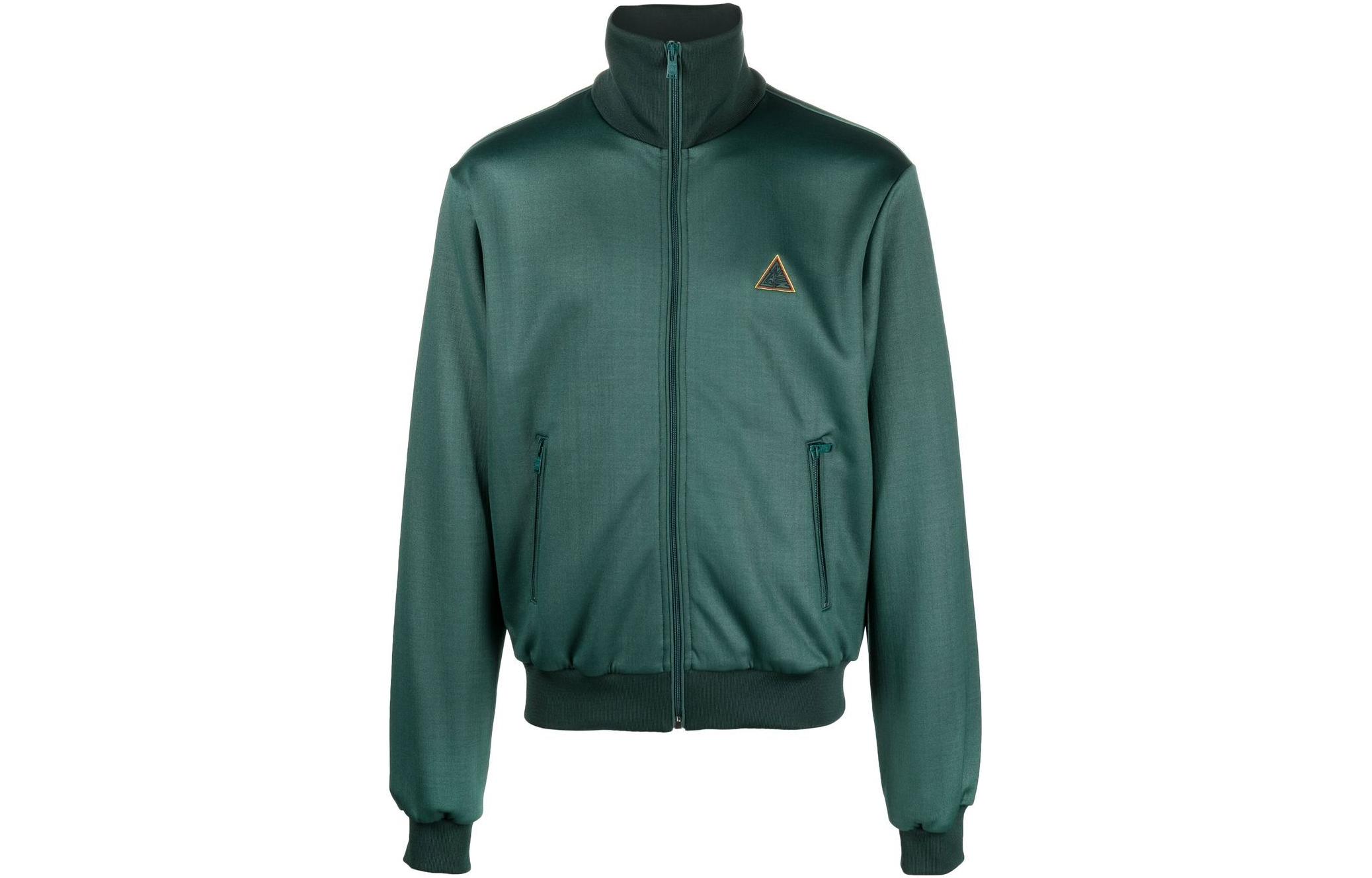 Lanvin FW22 Solid Color Logo Patch Zip Jacket Green RM-SS000350-50A2-244