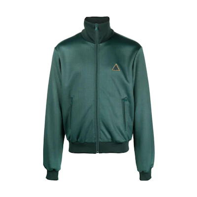 Lanvin FW22 Solid Color Logo Patch Zip Jacket Green RM-SS000350-50A2-244