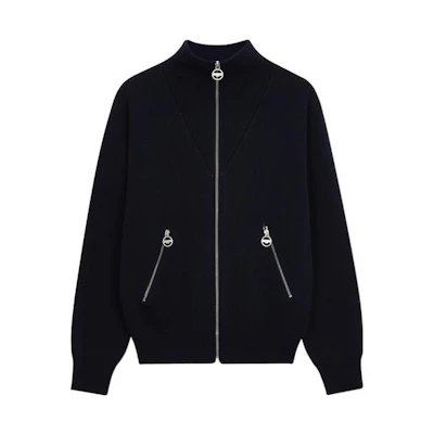 Lanvin FW22 Solid Color Navy Blue Casual Zip Jacket RM-CA0013-K202-A22