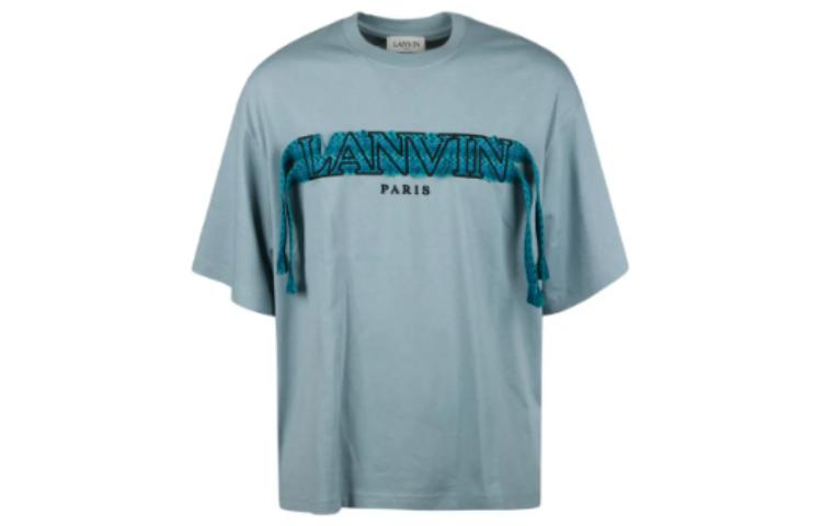 Order Camiseta Lanvin FW22 Logo Sólido con Flecos Hombre Verde Claro. RMTS0009J198A2217-GN