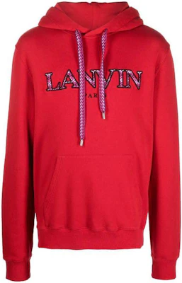 Lanvin FW22 Solid Textured Knit Logo Print Red Hoodie for Men RMHO0010J209H22303 Buy Lanvin FW22 Solid Textured Knit Logo Print Red Hoodie for Men RMHO0010J209H22303