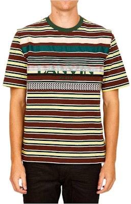 Lanvin FW22 Striped Logo Print Crewneck Short Sleeve T-Shirt Men Multicolor RM-TS0005-5433-A226080 Buy Lanvin FW22 Striped Logo Print Crewneck Short Sleeve T-Shirt Men Multicolor RM-TS0005-5433-A226080