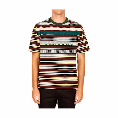 Lanvin FW22 Striped Logo Print Crewneck Short Sleeve T-Shirt Men Multicolor RM-TS0005-5433-A226080