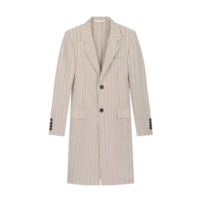 Lanvin FW22 Striped Notch-Lapel Single-Breasted Coat Men Multicolor RM-CO0078-4354E-20662
