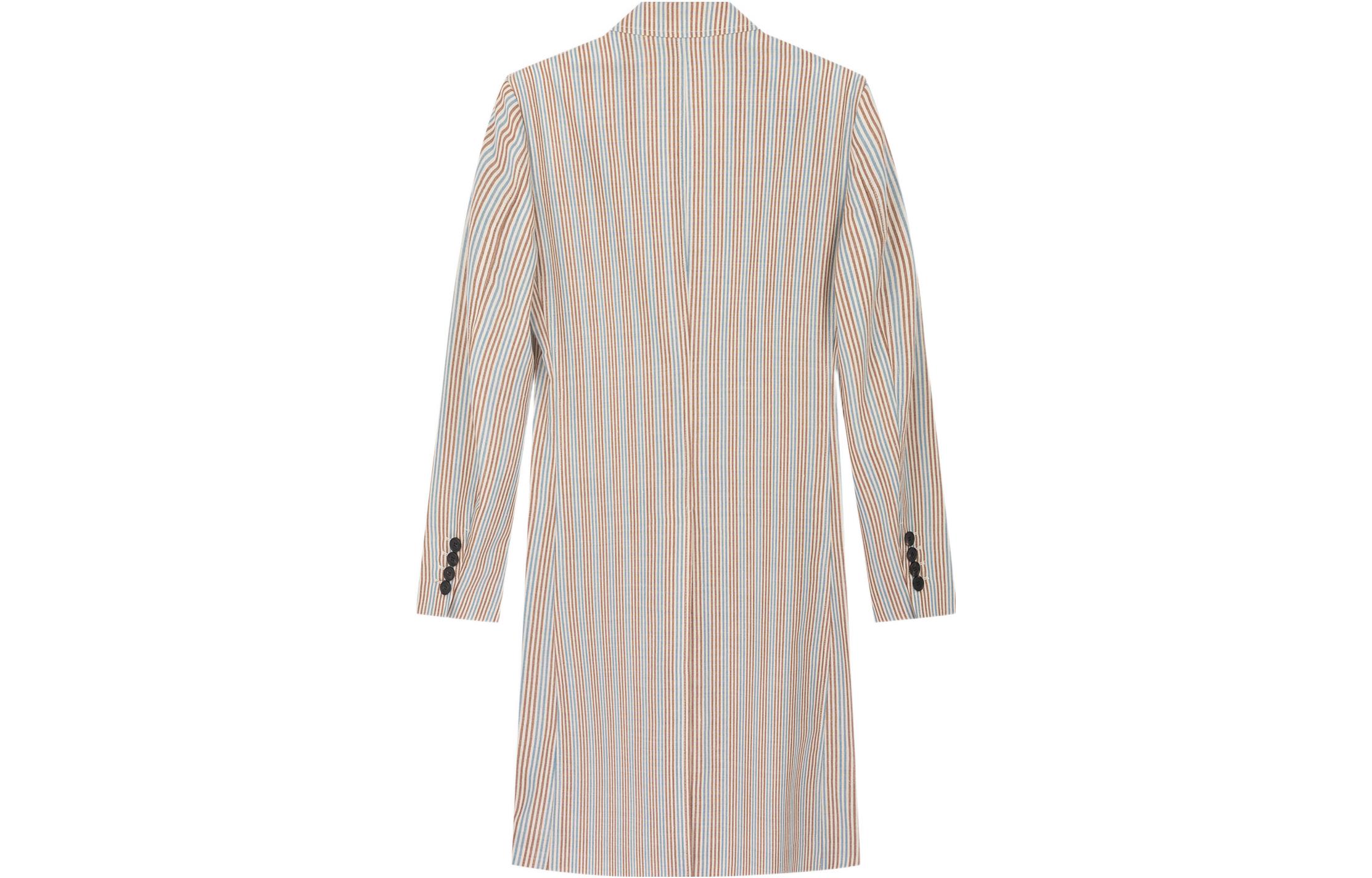 Lookbook Lanvin FW22 Striped Notch-Lapel Single-Breasted Coat Men Multicolor RM-CO0078-4354E-20662