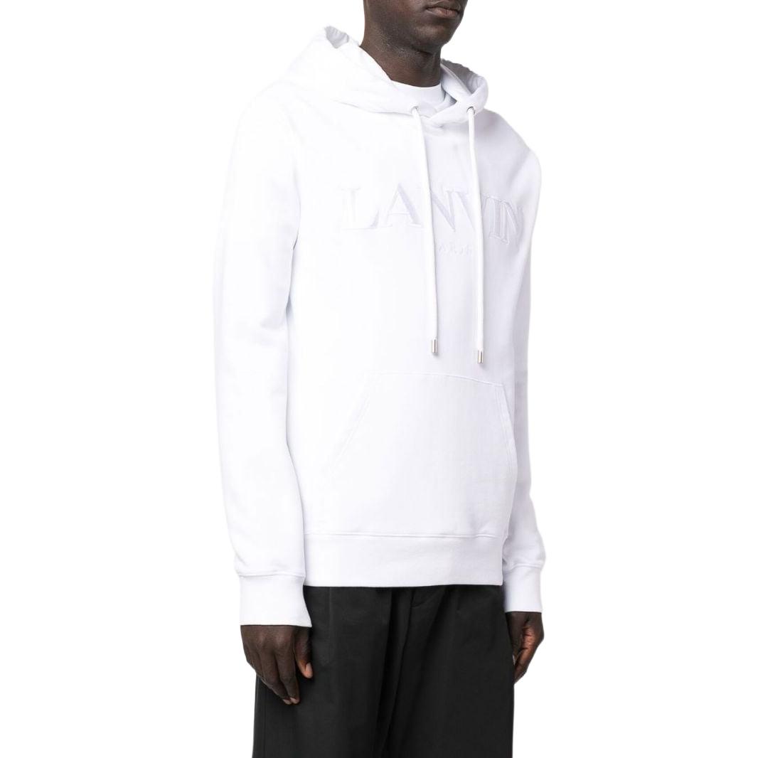 Purchase Sudadera con capucha blanca Lanvin FW22 bordada en algodón de manga larga. RMHO0010J210A2201