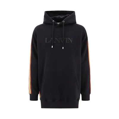 Lanvin FW23 Black Hoodie with Logo Print Design RW-HO0009-J212-H2310