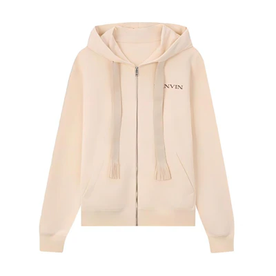 Lanvin FW23 Cream Letter Print Zip Hoodie Unisex RM-HO0006-XXXX-A23