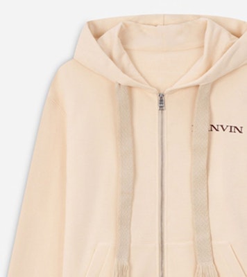 Lanvin FW23 奶油色字母印花拉鍊連帽衫 男女適用 RM-HO0006-XXXX-A23 Shop Lanvin FW23 奶油色字母印花拉鍊連帽衫 男女適用 RM-HO0006-XXXX-A23