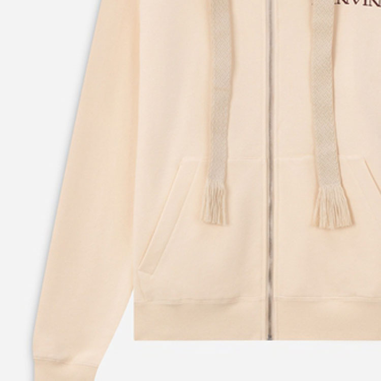 Purchase Lanvin FW23 奶油色字母印花拉鍊連帽衫 男女適用 RM-HO0006-XXXX-A23