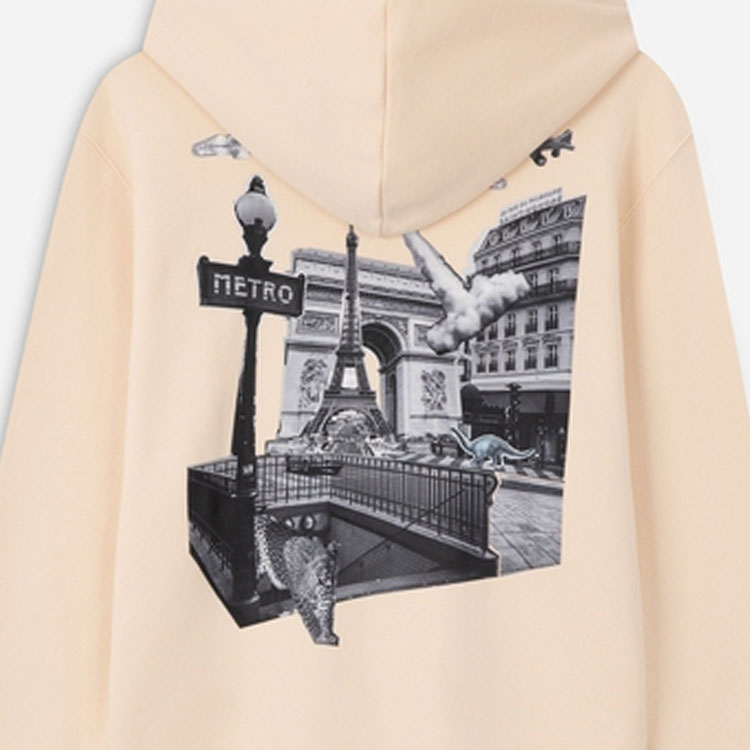 Sizing Lanvin FW23 奶油色字母印花拉鍊連帽衫 男女適用 RM-HO0006-XXXX-A23