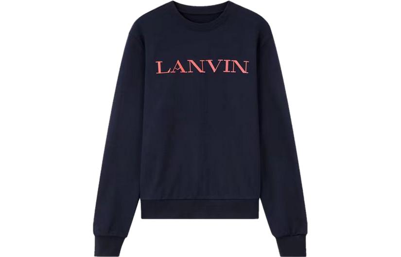 Lanvin FW23 Logo Print Casual Crewneck Sweatshirt Unisex Navy Blue RM-TO0097-XXXX-A23