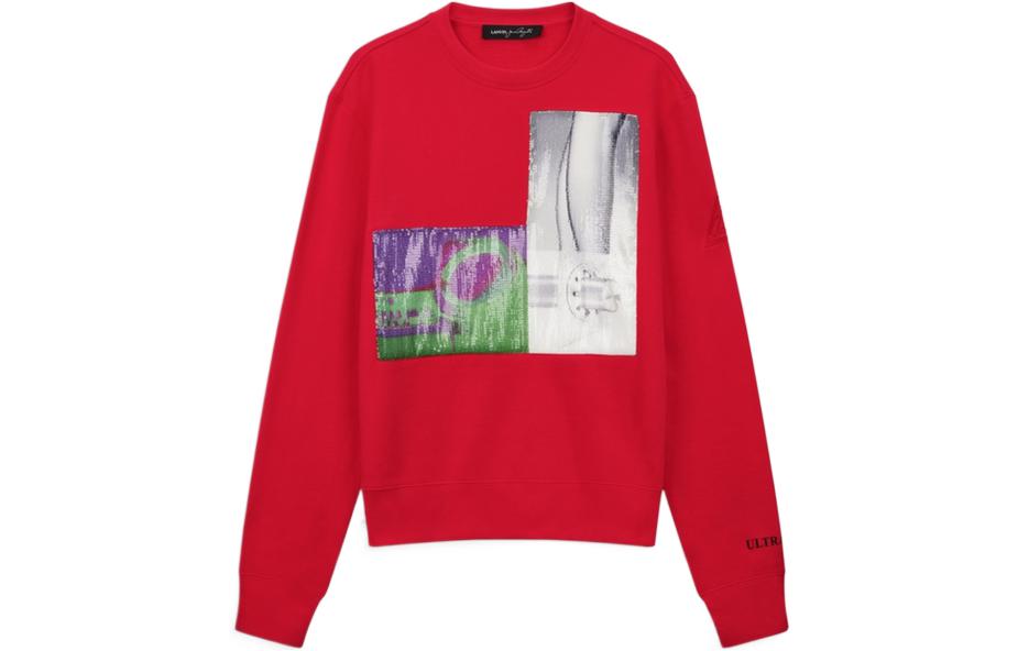 Lanvin Graphic Print Red Crewneck Pullover Sweatshirt RM-SS0001-J131-H21