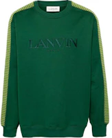 Lanvin Green Logo Embroidered Crewneck Sweatshirt RMSS0004J212P24 Lanvin Green Logo Embroidered Crewneck Sweatshirt RMSS0004J212P24