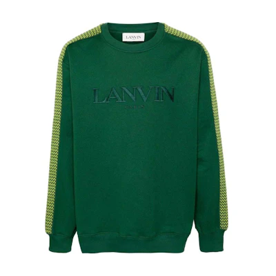 Lanvin Green Logo Embroidered Crewneck Sweatshirt RMSS0004J212P24