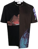 Lanvin Irregular Pattern Crew Neck Short Sleeve T-Shirt Men Black. RMTS0006J011H22-624 Lanvin Irregular Pattern Crew Neck Short Sleeve T-Shirt Men Black. RMTS0006J011H22-624