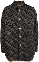 Lanvin Jacquard Monogram Black Shirt-Style Long-Sleeve Jacket for Men RMOU0516D046A22081 Lanvin Jacquard Monogram Black Shirt-Style Long-Sleeve Jacket for Men RMOU0516D046A22081